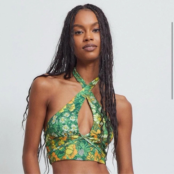 Urban outfitters NWT UO Valeria Wrap-Over Halter Top - Picture 1 of 10